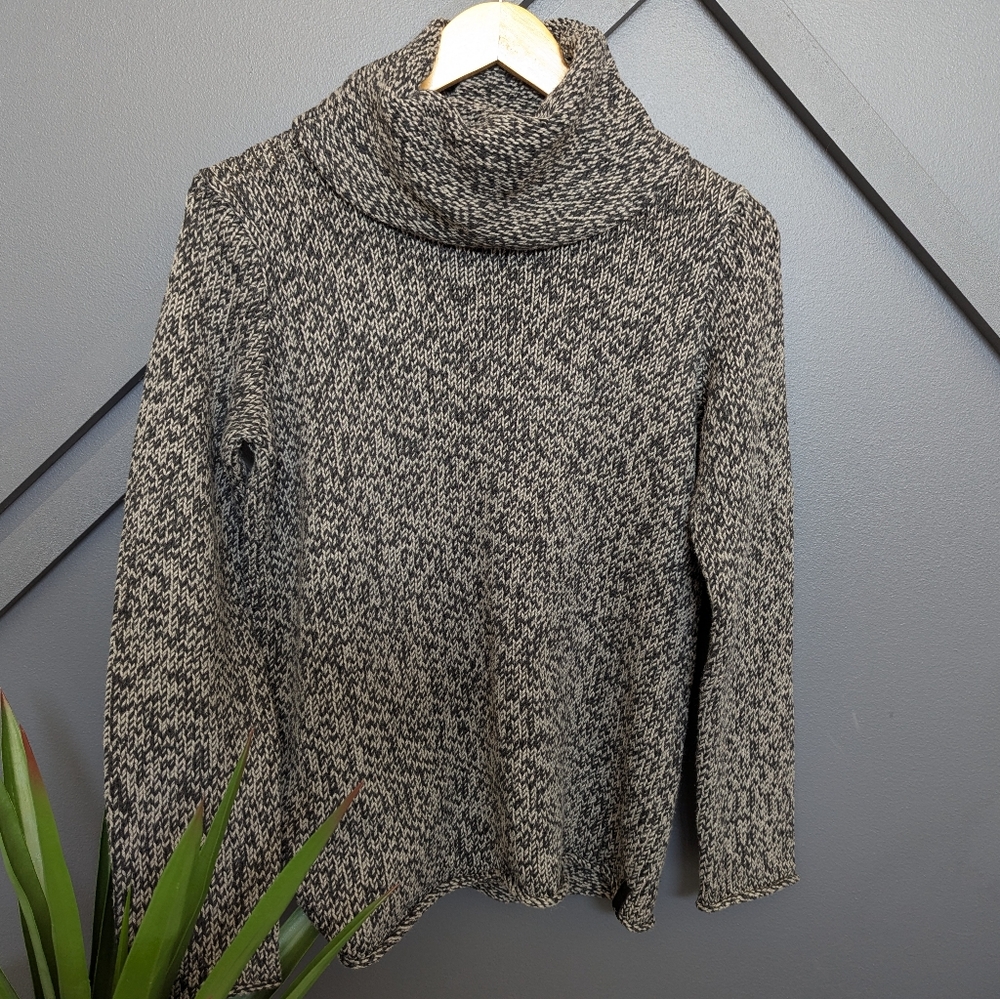 Calvin Klein Jeans Black and Gray Cowl Neck Sweater, Size S